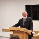 Lord Godson delivers the David Brewster Memorial Lecture in Limavady on Monday, where he called for electoral cooperation to win Fermanagh and South Tyrone and North Down and retain East Belfast and Lagan Valley