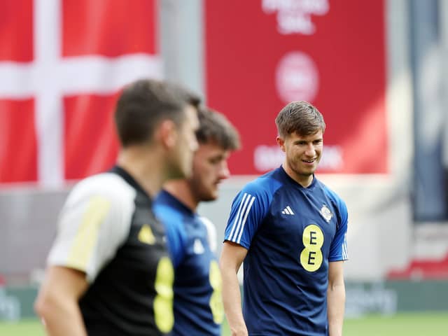 Northern Ireland's Paddy McNair (right) during a training session in Denmark