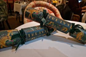 A pair of tastefully posed Christmas crackers at The Ivy in the Lanes