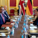Foreign Secretary James Cleverly (left) and German Foreign Minister Annalena Baerbock (right) at Lancaster House, London, prior to the first UK-Germany Strategic Dialogue meeting, which will agree cooperation on joint priorities