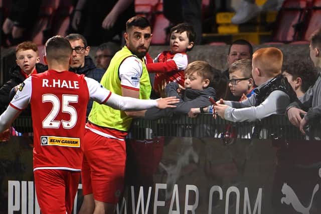 Celebration time for Cliftonville players and fans