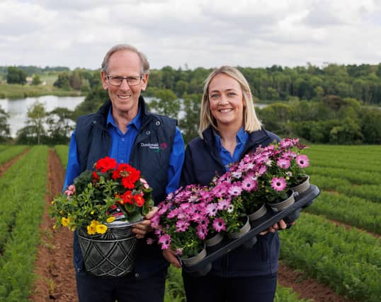 Tesco Northern Ireland is celebrating nearly two centuries of combined partnership with a core number of its local fresh produce suppliers. Pictured is Dundonald Nurseries – Malcolm McCully, owner and Sophie McCully, business development