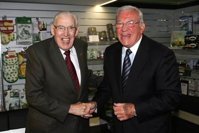 Rev. Ian Paisley and Dr. Syd Millar who both received the Freedom of the Borough in Ballymena
