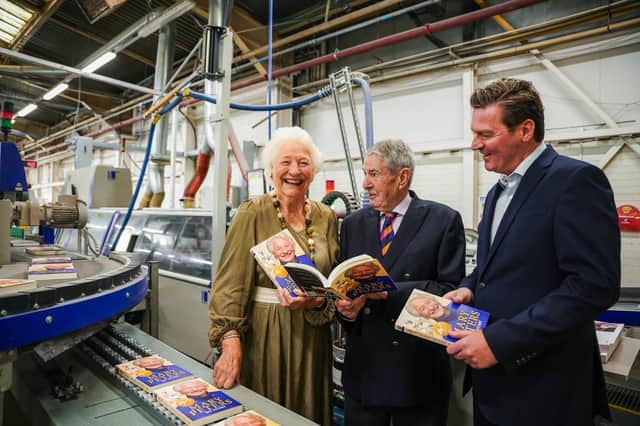 It was a momentous day at W&G Baird, where history met the printing press. Sporting legend Lady Mary Peters, eagerly examined the first copies of her new highly anticipated autobiography, 'Mary Peters, My Story.' Pictured are the directors at W&G Baird, David Hinds, Patrick Moffett alongside Mary Peters and Roy Bailie, CEO of The Bailie Group