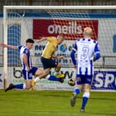 Conor McKendry netted a spectacular opener for Coleraine at the Newry Showgrounds