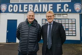 Ranald McGregor-Smith (left) and Patrick Mitchell have completed their takeover of Coleraine FC