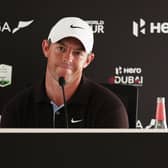 Northern Ireland's Rory McIlroy pictured at a press conference prior to the Hero Dubai Desert Classic at Emirates Golf Club on Wednesday. (Photo by Warren Little/Getty Images)