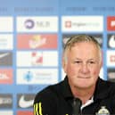 Northern Ireland manager Michael O’Neill during a press conference at Stadium Stožice, Ljubljana, ahead of their Euro 2024 Qualifier match against Slovenia on Thursday