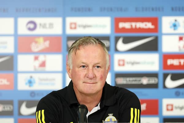 Northern Ireland manager Michael O’Neill during a press conference at Stadium Stožice, Ljubljana, ahead of their Euro 2024 Qualifier match against Slovenia on Thursday