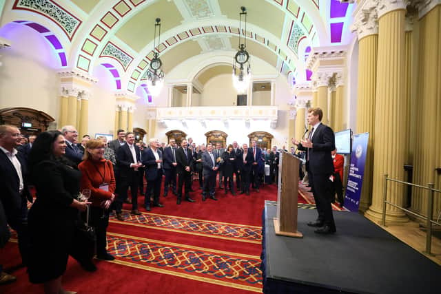 Belfast Lord Mayor welcomes U.S. Special Envoy to Northern Ireland and senior business delegation. U.S. Special Envoy to Northern Ireland, Joseph Kennedy III speaks at City Hall