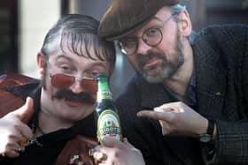 Martin Reid (left) played 'Uncle Andy' and Tim McGarry played 'Da' in Give My Head Peace, which has now been axed due to cutbacks.