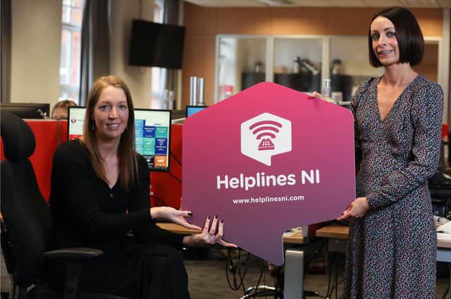 L-r: Claire O’Prey, Vice-Chair at Helplines NI and Team Leader at Lifeline and Clodagh Crowe, Chair at Helplines NI and Head of Operations and Strategic Development at Rural
Support