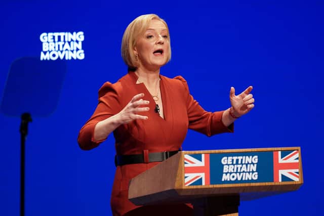 Prime Minister Liz Truss delivers her keynote speech at the Conservative Party annual conference at the International Convention Centre in Birmingham. Picture date: Wednesday October 5, 2022.