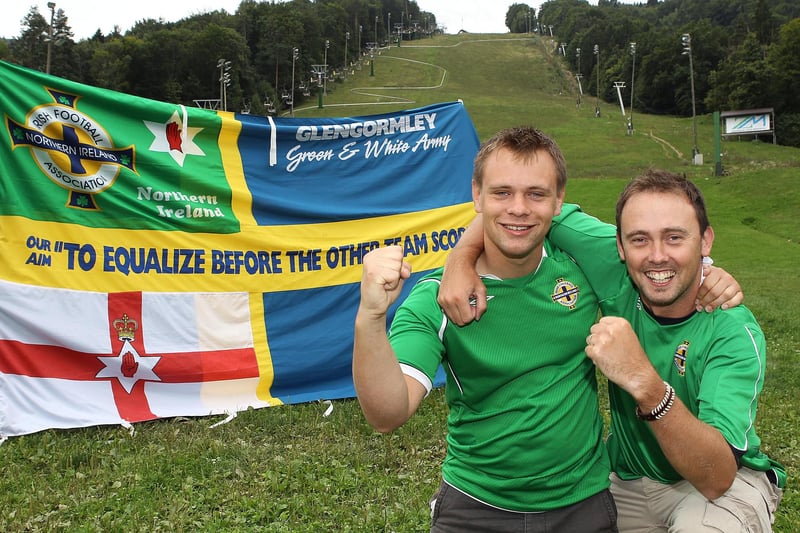 Northern Ireland fans Tim Atkinson and Neil Corry