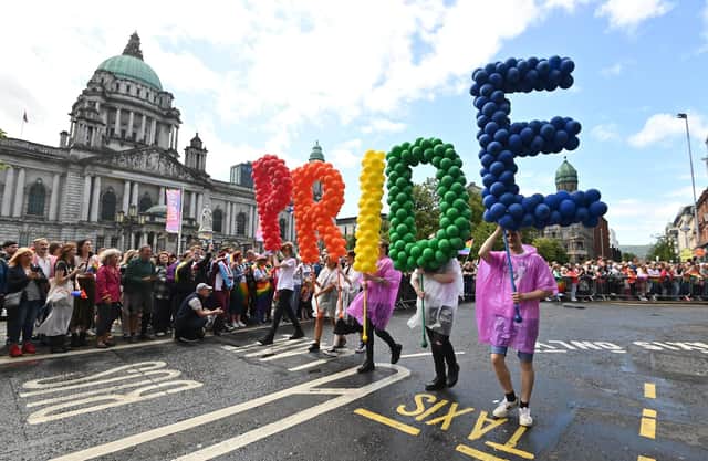 An incident in Belfast involving a man using a microphone to make remarks about members of the LGBT+ community is being treated as a hate crime, police have said. Photo:  Oliver McVeigh/PA Wire