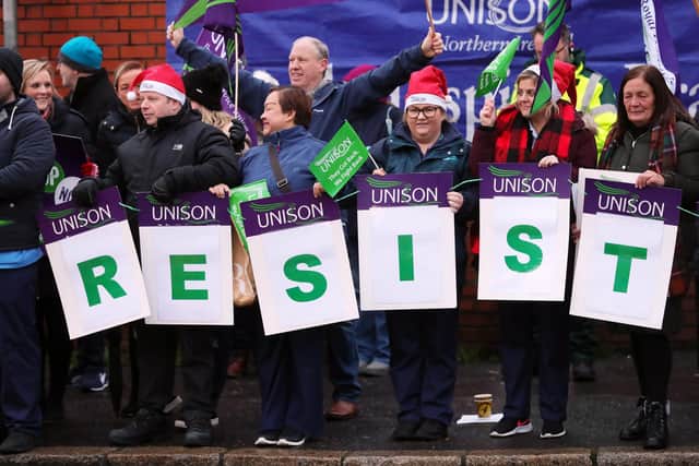 Health workers on strike in 2019. Press Eye - Belfast - Northern Ireland - 18th December 2019