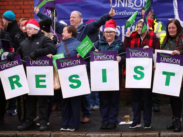 Health workers on strike in 2019. Press Eye - Belfast - Northern Ireland - 18th December 2019