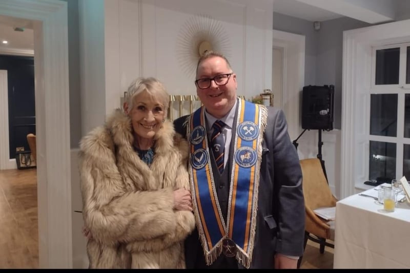 Brother Chris Elliot C.A.G.T, secretary of Dunseverick lol 528 pictured with Mrs Ann Kane
