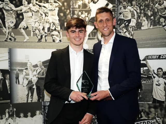 Darren Robinson after collecting Derby County's Scholar of the Year award in 2022. PIC: Derby County
