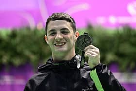 Rhys McClenaghan won his third European Championships gold medal in 2024. (Photo by GABRIEL BOUYS/AFP via Getty Images)