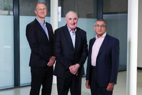 Former audit partner Michael Kidd will join the SONI board alongside Dr Jayesh Parmar, an international energy and policy expert. Pictured with SONI chair, Dr Peter McNaney CBE