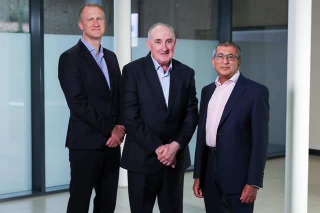 Former audit partner Michael Kidd will join the SONI board alongside Dr Jayesh Parmar, an international energy and policy expert. Pictured with SONI chair, Dr Peter McNaney CBE