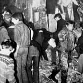 The aftermath of the McGurk's Bar bombing in Belfast in 1971