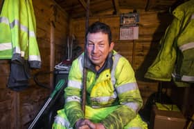 Stephen Burns, road sweeper for Mid and East Antrim Borough Council, who has been awarded the British Empire Medal (BEM) for services to the community in Portglenone, Co Antrim, pictured in his work shed in Portglenone.