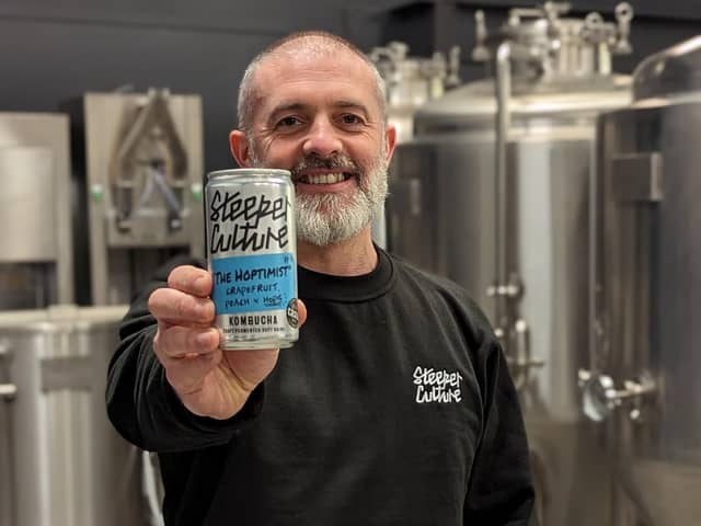 Peter Barrett of Steeper Culture in Drumbo, Co Down has relaunched a range of Kombucha soft drinks