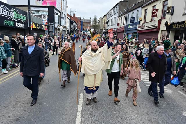 The annual St Patrick's Day parade in Downpatrick earlier this month. Tory MP Andrew Rosindell said Ireland 'would do well to emulate countries such as Australia, Canada and New Zealand' and take its 'rightful' place in the Commonwealth, while also calling for a bank holiday to mark St Patrick’s Day