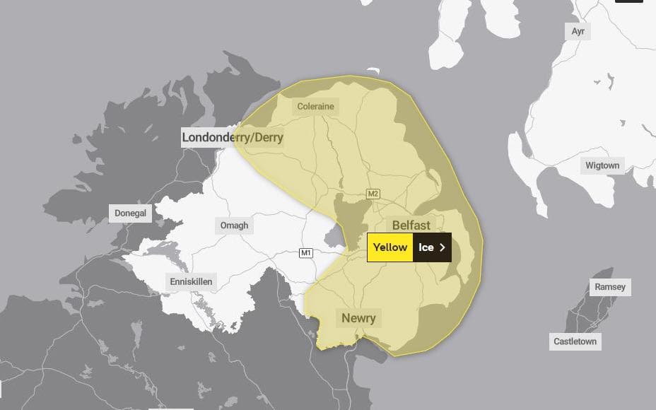 Weather: Overnight yellow weather warning for ice issued for large parts of Northern Ireland