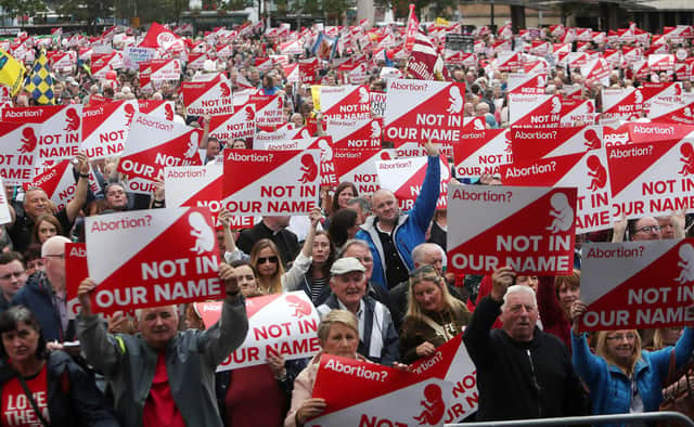 A recent anti-abortion rally in Belfast.