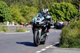 Michael Dunlop exits the Gooseneck on the Hawk Racing Honda during final qualifying at the Isle of Man TT on Friday
