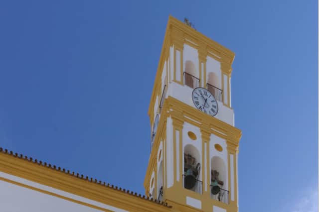 Outside Iglesia de Nuestra Senora de la Encarnación in Marbella it was sunny and 20 Celsius on December 25
