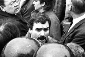 Alfredo 'Freddie' Scappaticci pictured at the 1987 funeral of IRA man Larry Marley