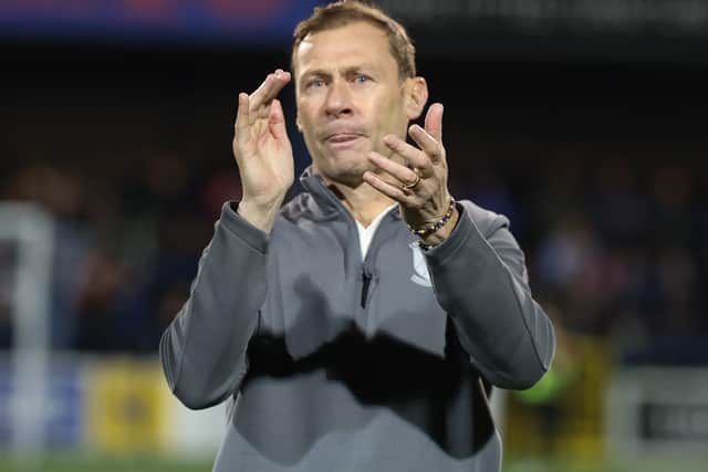 Glentoran manager Duncan Ferguson following the final whistle in Coleraine on his first Irish League game. (Photo by Desmond Loughery/Pacemaker Press)