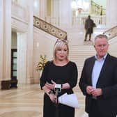 Sinn Fein leaders Michelle O’Neill and Conor Murphy at Stormont