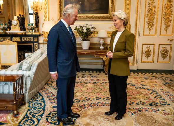 King Charles III receives European Commission president Ursula von der Leyen at Windsor Castle on Monday. Just as some talk about the Good Friday Agreement, now people are talking about the Windsor Agreement. This is counterproductive to the government's aim. Photo: Aaron Chown/PA Wire