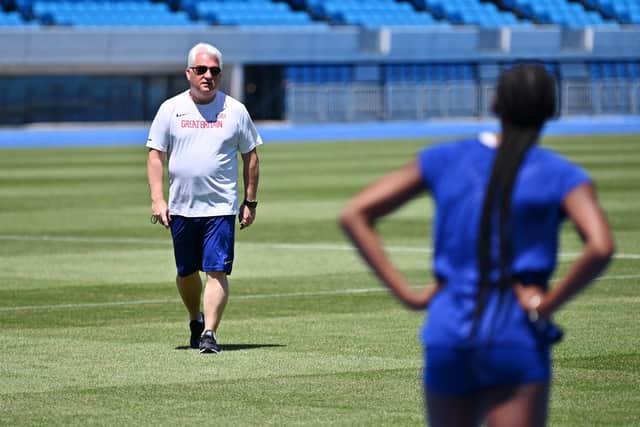 British coach Stephen Maguire (L) has stepped down as technical director of UK Athletics