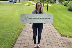 Lisa Burrows, Greenmount Association President, encourages the class of 1966 to attend the 60-year reunion.