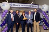 Michael Carroll from Tesco Maynooth with Evelyn McKeogh, Ann McAteer, Dr. Luke Higgins and Matt Gleeson from Blackberry Hearing,  pictured as the premier Irish hearing aid company secured a landmark partnership with Tesco Ireland. Photography: Conor Healy / Picture It Photography