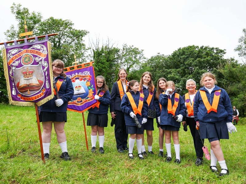 Sisters of Elizabeth Castlederg J.W.L.O.L pictured in the field before the parade starts