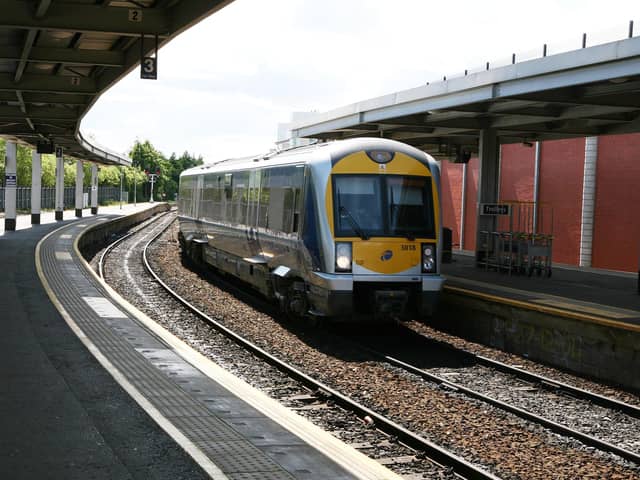 Translink NIR Railways train at Central Station in Belfast. Photo: Brian Little