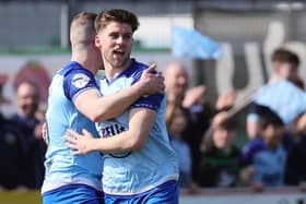 Warrenpoint Town's Steven Ball netted in yesterday's 3-0 win against Moyola Park at the Coleraine Showgrounds