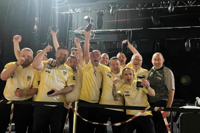The Antrim B team celebrate All Ireland success in Killarney