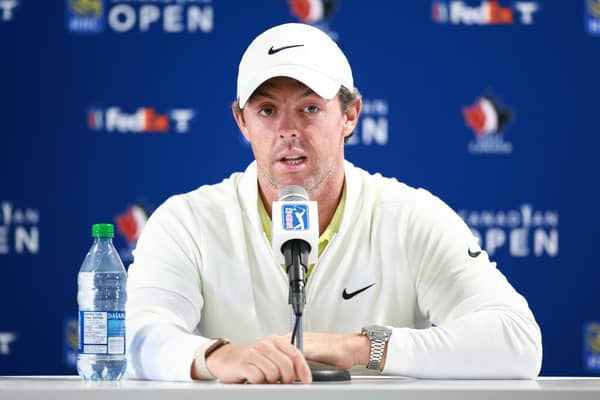 Northern Ireland's Rory McIlroy speaks to the media after playing in the Pro-Am of the RBC Canadian Open