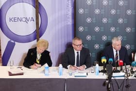Former NI Police Ombudsman Baroness Nuala O'Loan, left, and PSNI Chief Constable Jon Boutcher, right, clearly implied that prosecutors got their decision on Kenova wrong. Photo by Jonathan Porter/Press Eye