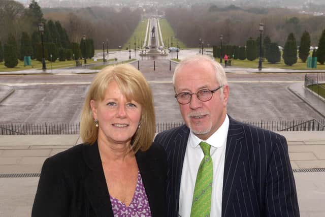 Colin and Wendy Parry (parents of Tim Parry) pictured at Stormont in Belfast. The 12-year-old boy was  killed by an IRA bomb in Warrington in 1993. Photo: Colm Lenaghan/Pacemaker