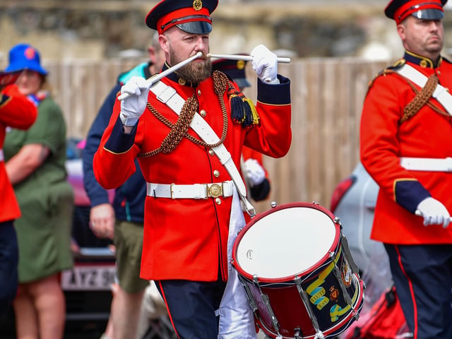 The Twelfth celebrations in Coleraine, hosted by Macosquin District LOL No. 8 parade though the town. Visiting districts to Coleraine include City of Londonderry Grand Orange Lodge; Coleraine District LOL No. 2; and Limavady District LOL No. 6.