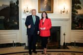 ST PATRICK'S DAY: Donald Trump and the DUP deputy first minister of Northern Ireland Emma Little-Pengelly in the White House in Washington DC on March 17 2026. Picture the Stormont Executive Office